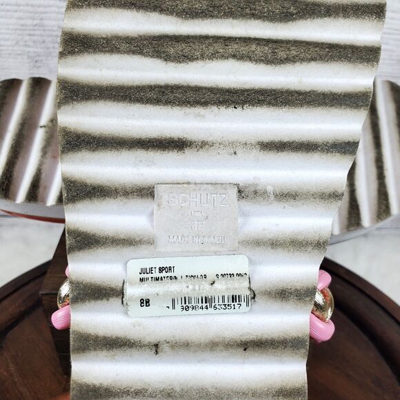 Schutz Juliet Sport Coral Braided Detail Slip On Open Toe Low Heel Sandals Sz 8B - Picture 9 of 9